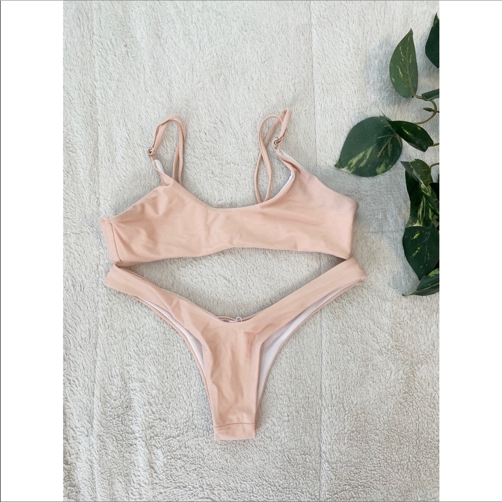 Blush pink bikini set tanga bottom 🌸🌊